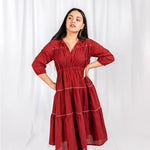 Cranberry Slub Adriana Dress by Mata Traders