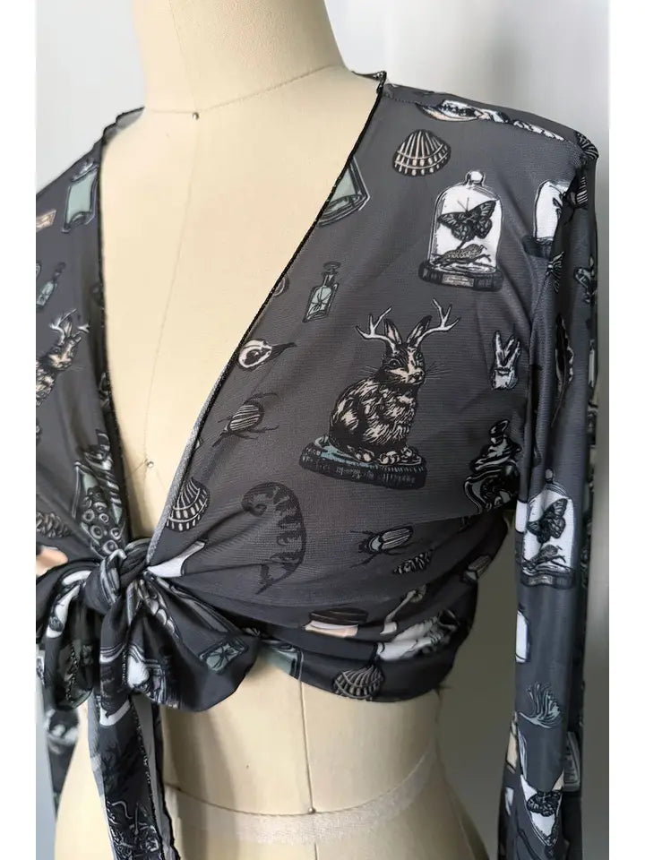 Rare Specimens Crop Mesh Top by The Oblong Box Shop