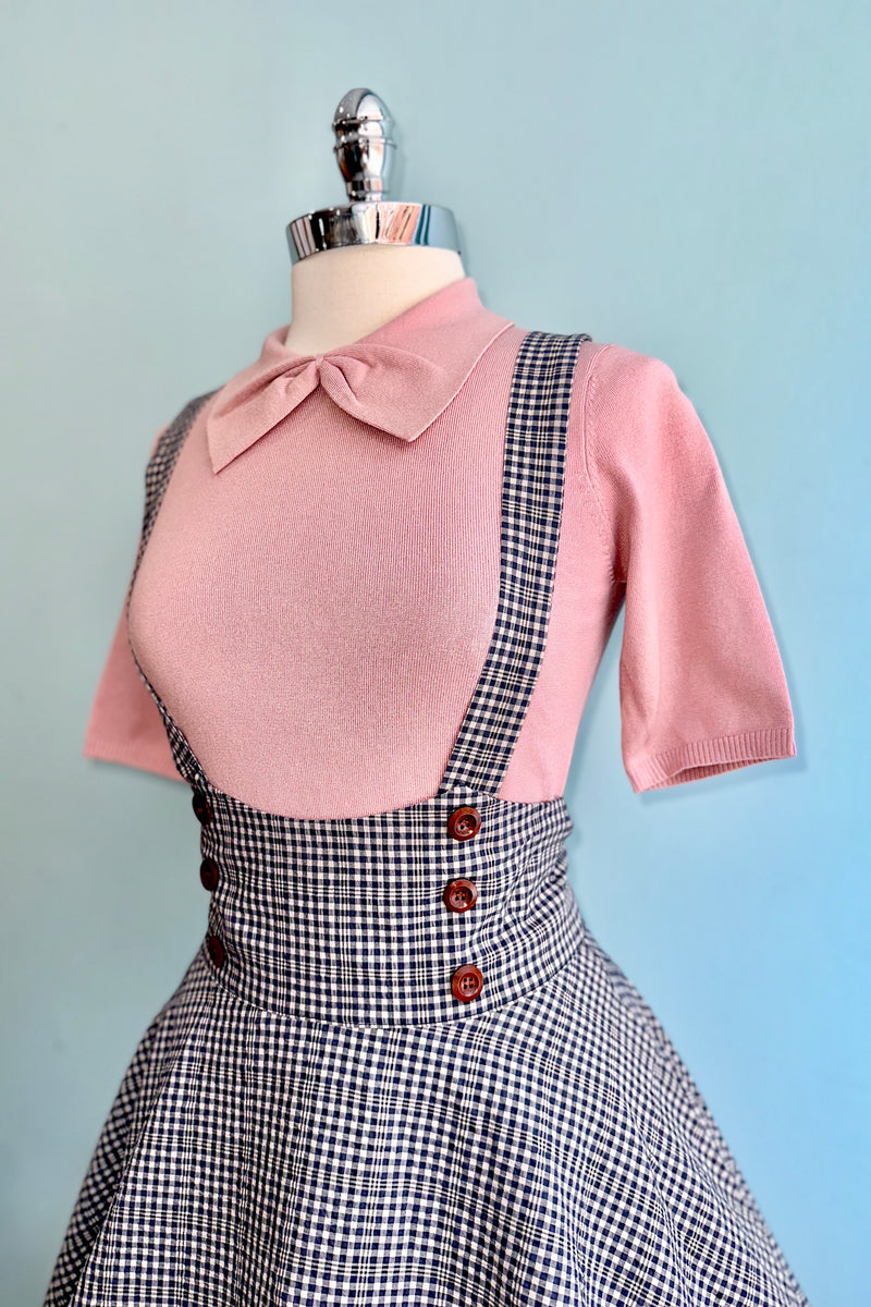 Blush Bow Collared Short Sleeve Sweater by Banned