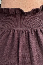 Black Mock Neck Ruffle Trim Sweater