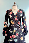 Floral Moth and Web Midi Wrap Dress by Voodoo Vixen