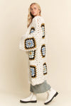Granny Squares Long Open Cardigan