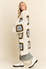 Granny Squares Long Open Cardigan