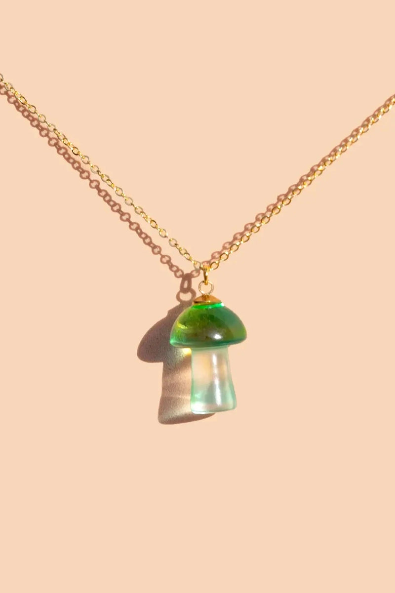 Shroom Boom Necklace in Green by Peter and June