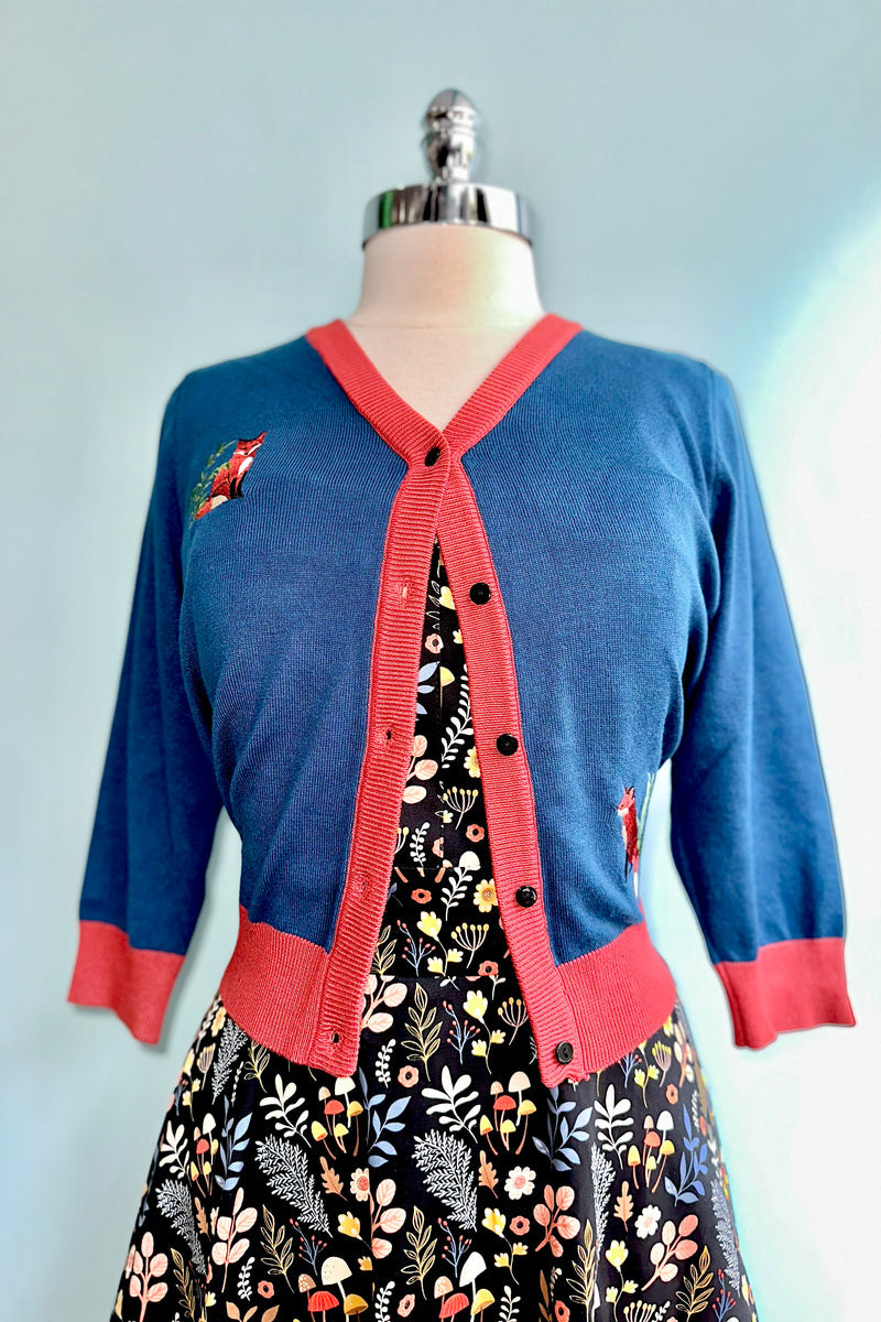 Fabled Fox Embroidered Skye Cardigan by Miss Lulo