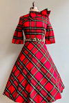 Red Plaid Bow Dress by Banned