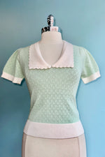 Mint Collared Joanie Sweater by Hell Bunny
