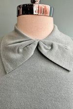 Light Blue Bow Collared Short Sleeve Sweater by Banned
