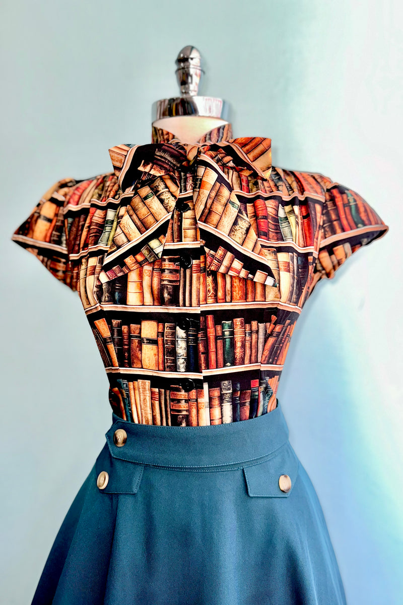 Teal Book Club Full Skirt by Banned