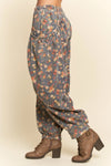 Denim Flower Jogger Pants