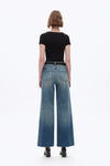 High Rise Wide Leg Jeans with a Raw Hem by Bayeas