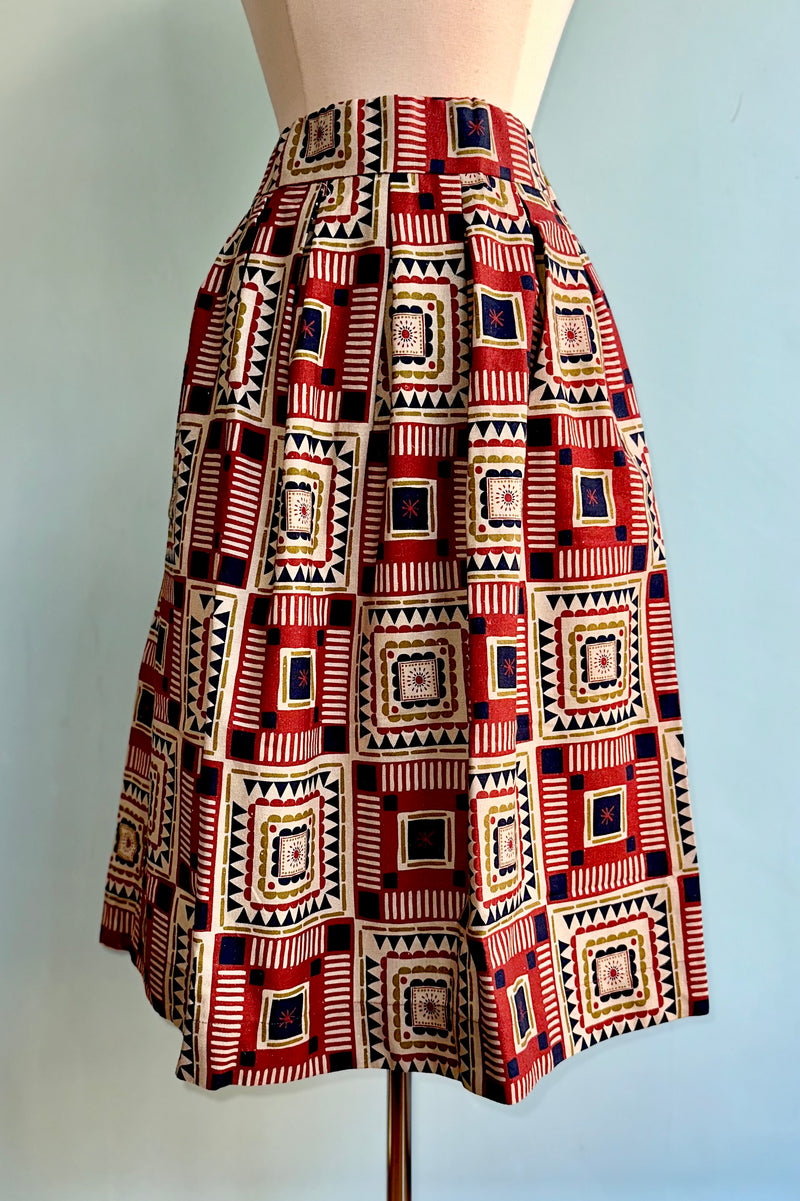 Red Quilt Florence Skirt by Palava