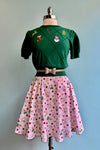 Pink Gingerbread Kitties Skater Skirt by Retrolicious