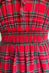 Red Plaid Ruffle Sleeve Wilma Mini Dress