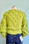 Lemongrass Tufted Dot Cable Knit Cardigan