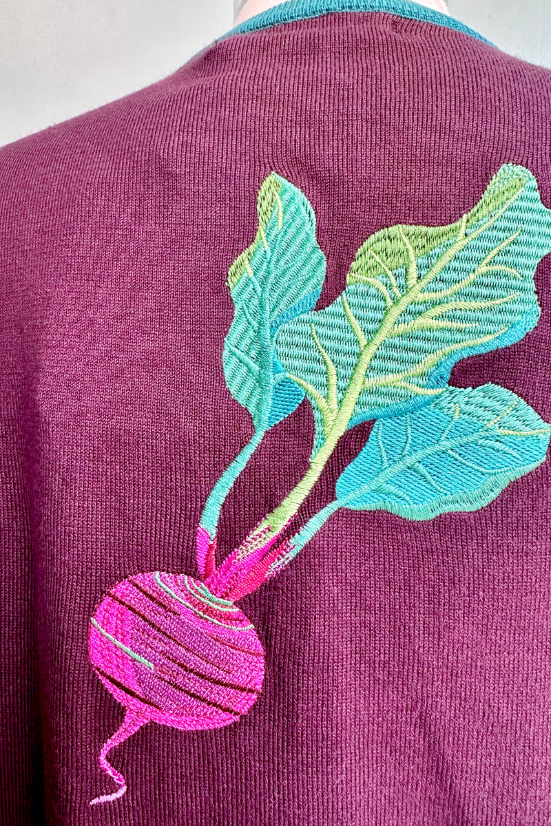 The Beet Goes On Embroidered Leslie Cardigan by Miss Lulo