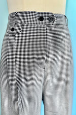 Black and White Houndstooth Wide Leg Pants by Hell Bunny