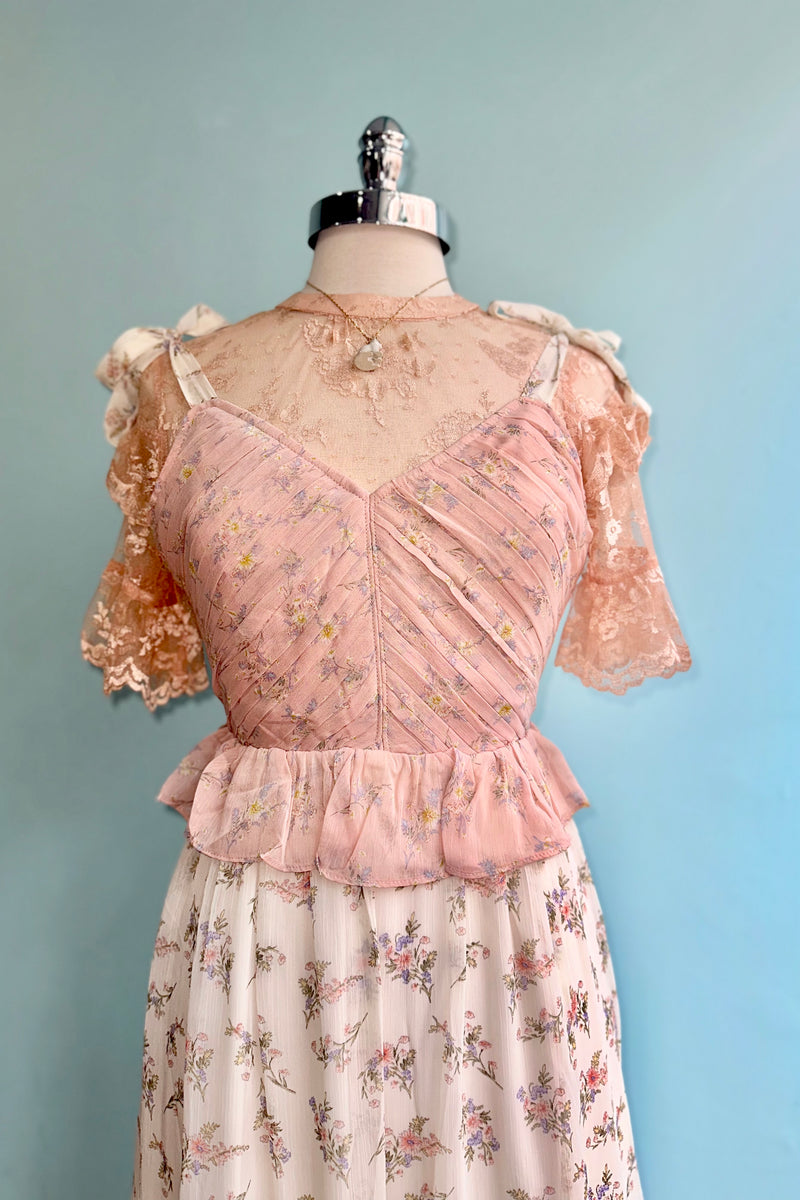 Peach Ruffle Sleeve Top by Tulip B.