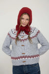 Fair Isle Toggle Button Cardigan Sweater
