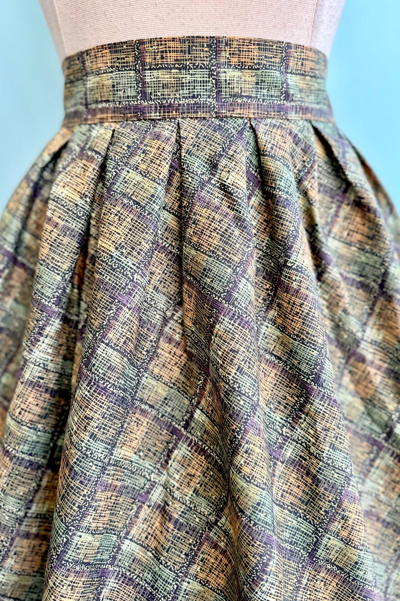 Green and Purple Plaid Doris Skirt by Retrolicious