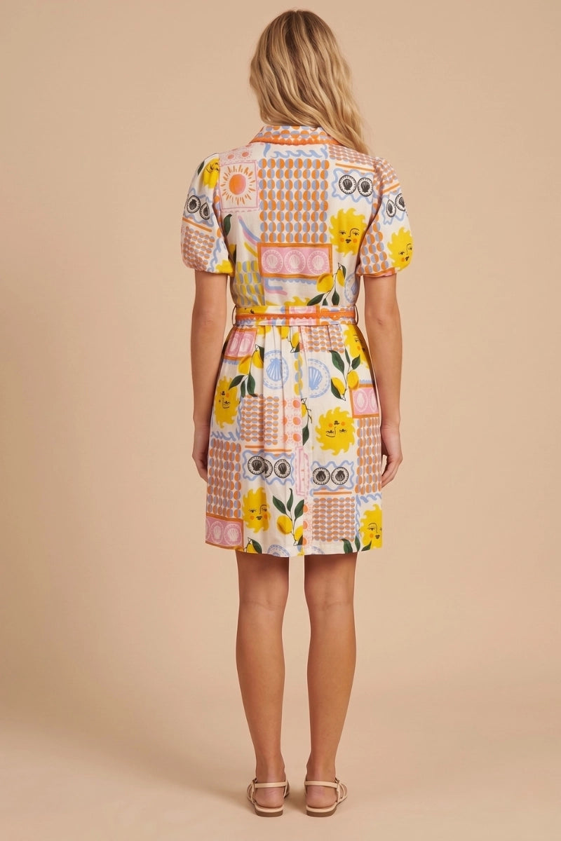 mini lemon print dress Lemon Print Puff Sleeve Mini Dress – Modern Millie