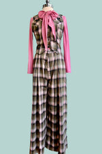 Pink Long Sleeve Tie Neck Jersey Top by Compania Fantastica