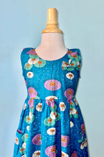 Kids Blue Parasol Print Dress by Apsara