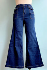 32” Relaxed Flare Jeans with Patch Pockets by 1822 Denim