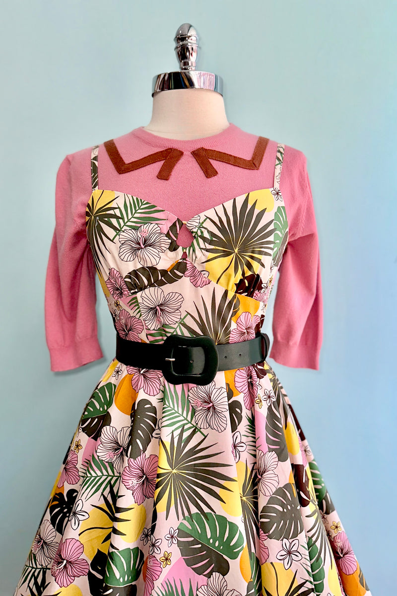 Benita Tropical Floral 50's Dress by Hell Bunny