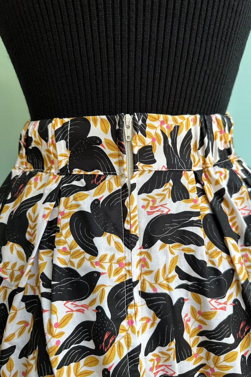Crows and Leaves Doris Skirt by Retrolicious