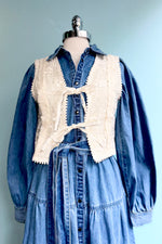 Denim Tiered Button Down Maxi Dress