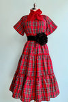 Red Plaid Serena Midi Dress