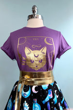 Purple and Gold THE CAT T-Shirt Top by KIttees