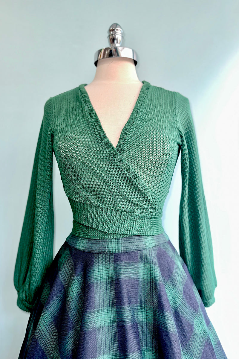 Green Knit Grace Full Sleeve Sweet Sweater by Heart of Haute