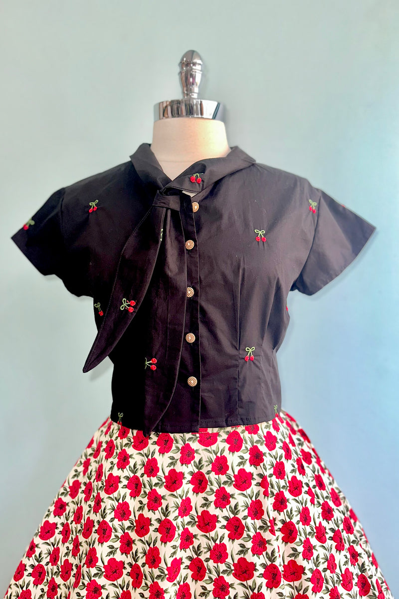 Red Floral Full Skirt by Tulip B.