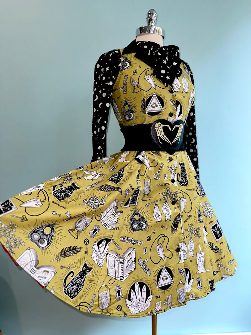 Chartreuse Occult Betty Lou Dress by Heart of Haute
