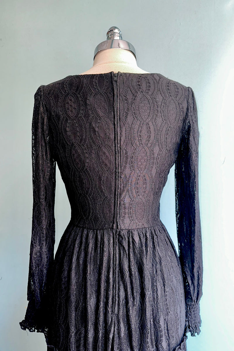 Rhea Black Lace Midi Dress by Hell Bunny