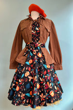 Mocha Denim Puff Sleeve Button Down Top