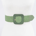 Square Buckle Straw Belt in Multiple Colors