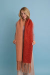 Two Tone Tassel Scarf in Rust