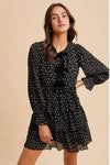 Crinkle Bow Tie Front Mini Dress