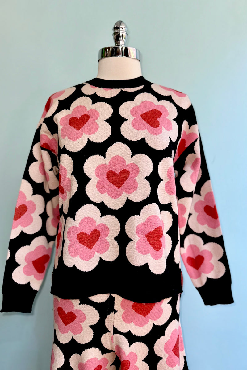 Heart Jacquard Sweater by Compania Fantastica