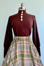 Chocolate Brown Keyhole Sweater by Molly Bracken