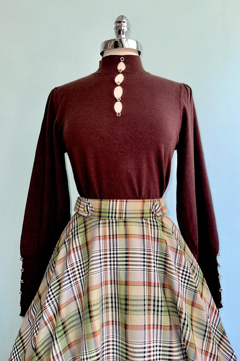 Chocolate Brown Keyhole Sweater by Molly Bracken