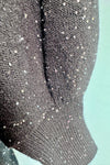 Black Sequin Open Long Cardigan by Molly Bracken