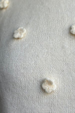 Ivory Short Sleeve Rosette Sweater