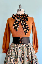 Moons and Jack O' Lantern Bow Top by Retrolicious