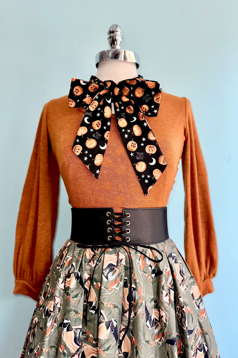 Moons and Jack O' Lantern Bow Top by Retrolicious