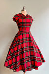 Red Plaid Short Sleeve Dress by Orchid Bloom