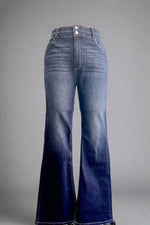 Double Button High Waisted Bootcut Jeans by Artemis Vintage
